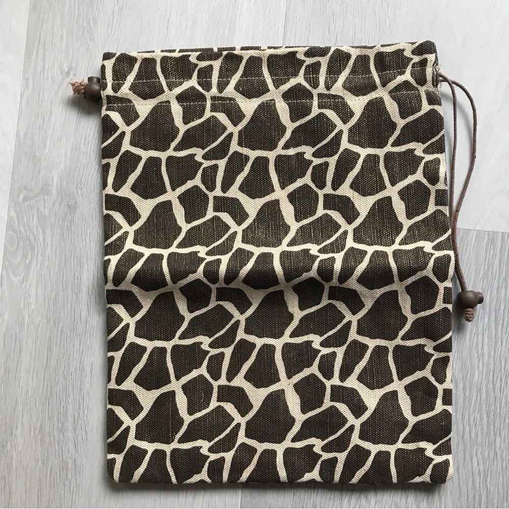 Amici Accessories Brown Giraffe Pattern Drawstrin… - image 2